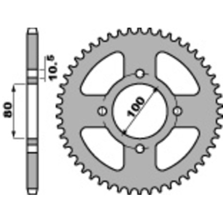 Kit cadena EK/PBR 428ZVX Superreforzado 15/45 - corona estándar