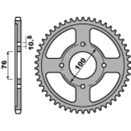 Kit cadena EK/PBR 428DEH 16/47 - corona estándar