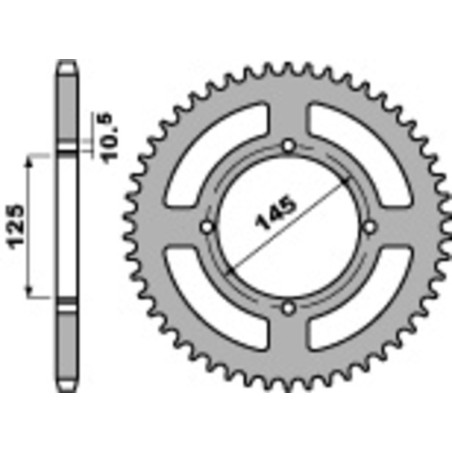 Kit cadena EK/PBR 520SRX2 15/45 - corona estándar