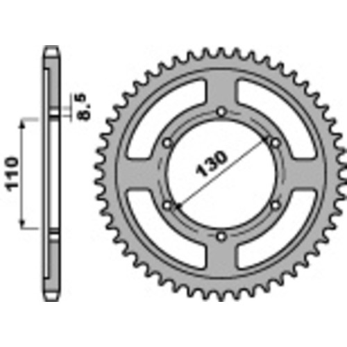 Kit cadena EK/PBR 428DEH 16/46 - corona estándar