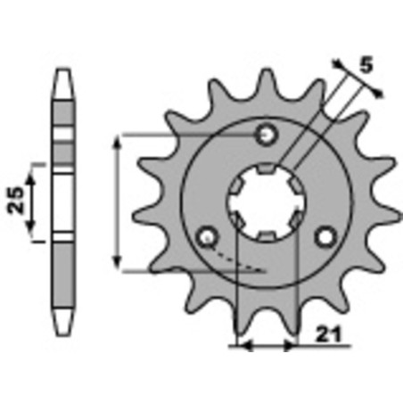 Kit cadena EK/PBR 530SRX2 16/39 - corona estándar