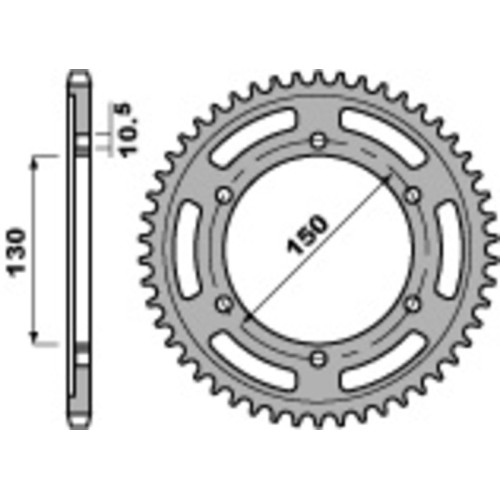 Kit cadena EK/PBR 525SRX2 17/39 - corona estándar