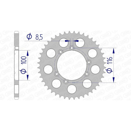 Corona AFAM aluminio 93303 - Paso 520