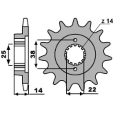 Kit cadena EK/PBR 530SRX2 15/46 - corona estándar