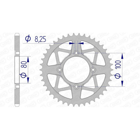 Corona AFAM aluminio 93320 - Paso 520