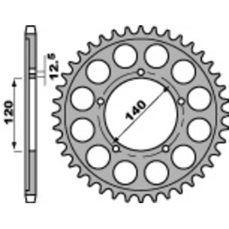 Kit cadena EK/PBR 530SRX2 18/41 - corona estándar