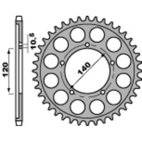 Kit cadena EK/PBR 530SRX2 17/40 - corona estándar