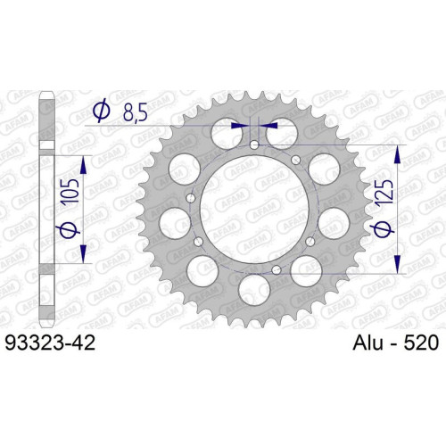 Corona AFAM aluminio 93323 - Paso 520