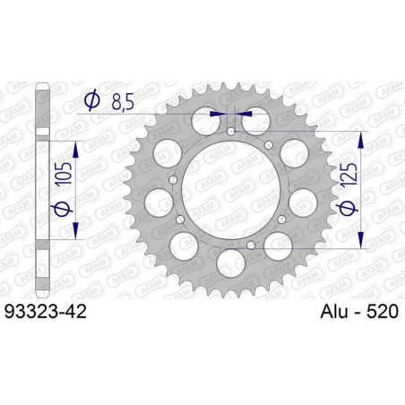 Corona AFAM aluminio 93323 - Paso 520