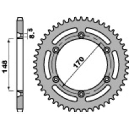 Kit cadena EK/PBR 520SRX2 15/48 - corona estándar