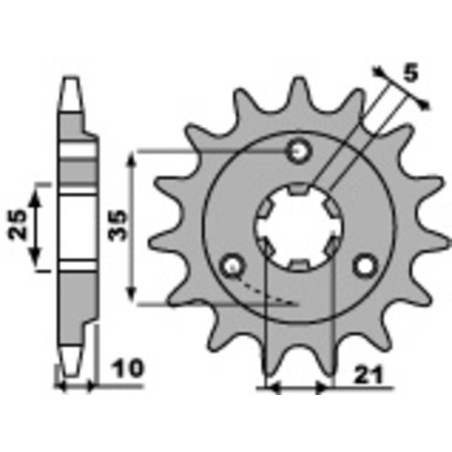 Kit cadena EK/PBR 520SRX2 15/48 - corona estándar