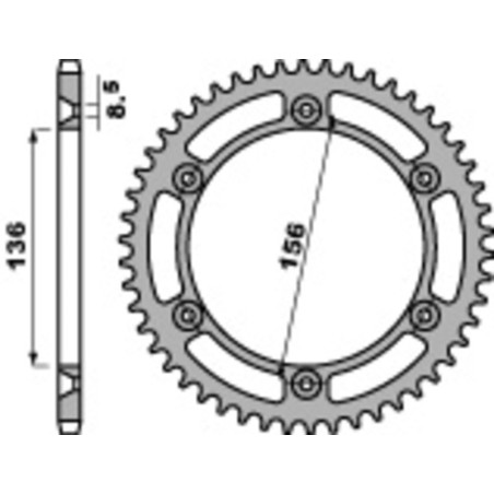 Kit cadena EK/PBR 525SRX2 15/41 - corona estándar
