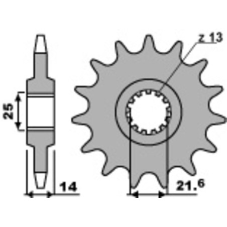 Kit cadena EK/PBR 525SRX2 15/39 - corona estándar