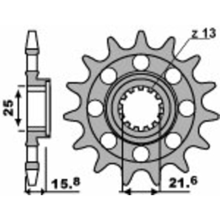 Kit cadena EK/PBR 520SRX2 15/43 - corona estándar