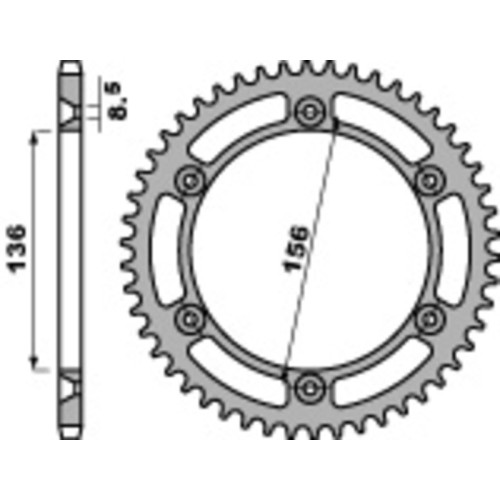 Kit cadena EK/PBR 525SRX2 15/43 - corona estándar