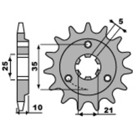 Kit cadena EK/PBR 525SRX2 15/43 - corona estándar