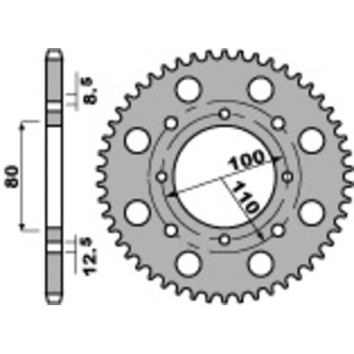 Kit cadena EK/PBR 520SRX2 15/41 - corona estándar