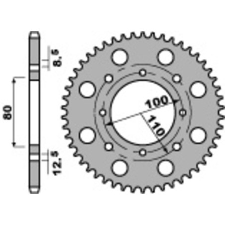 Kit cadena EK/PBR 520SRX2 15/41 - corona estándar