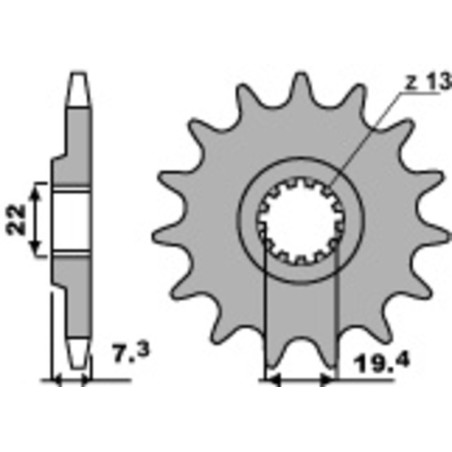 Kit cadena EK/PBR 520SRX2 15/41 - corona estándar