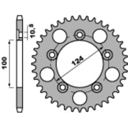 Kit cadena EK/PBR 525SRX2 15/36 - corona estándar