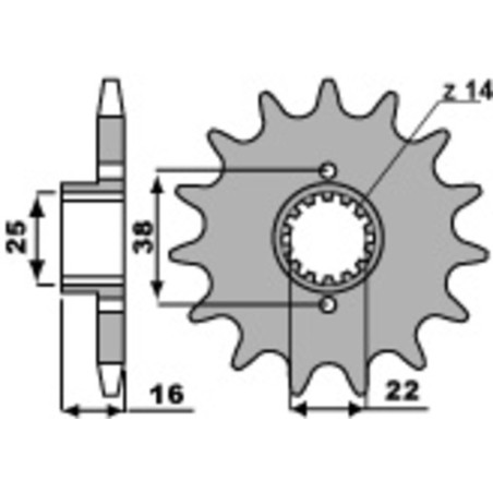 Kit cadena EK/PBR 525SRX2 15/36 - corona estándar