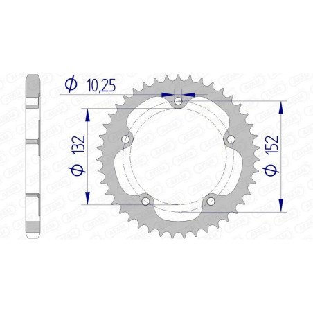 Corona AFAM aluminio 93836 - Paso 525