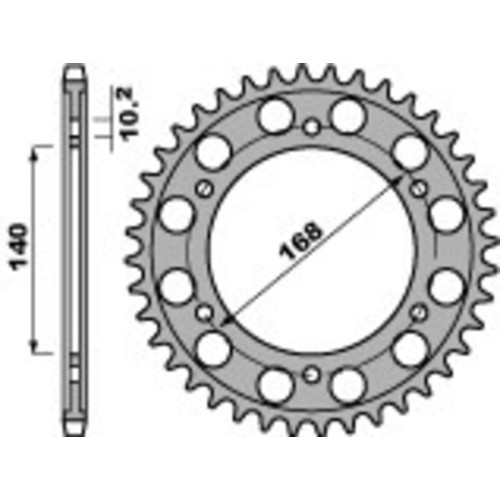 Kit cadena EK/PBR 525SRX2 20/47 - corona estándar