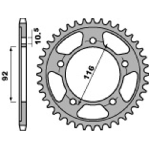 Kit cadena EK/PBR 530SRX2 17/41 - corona estándar