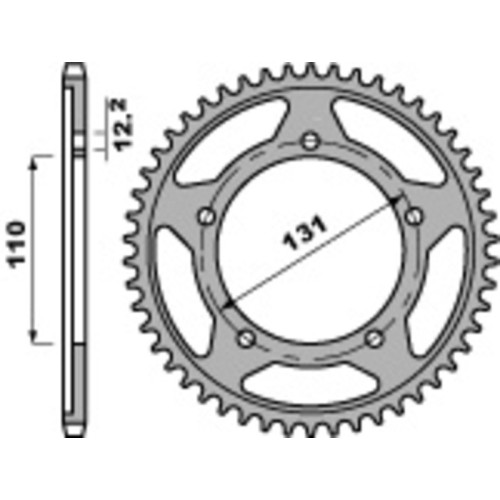Kit cadena EK/PBR 525SRX2 17/44 - corona estándar
