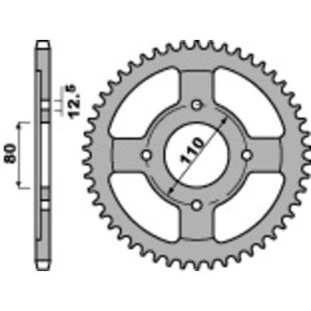 Kit cadena EK/PBR 530SRX2 16/40 - corona estándar