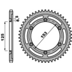 Kit cadena EK/PBR 428DEH 17/54 - corona estándar 2