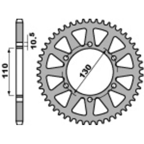 Kit cadena EK/PBR 520SRX2 14/42 - corona estándar