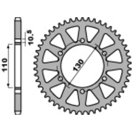Kit cadena EK/PBR 520SRX2 14/42 - corona estándar
