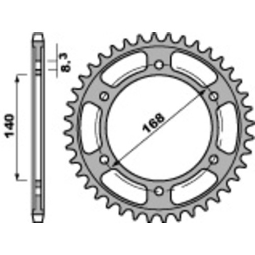 Kit cadena EK/PBR 525ZVX3 Superreforzado 19/47 - corona estándar