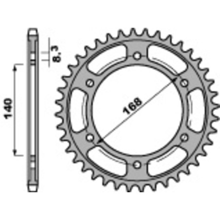 Kit cadena EK/PBR 525ZVX3 Superreforzado 19/47 - corona estándar