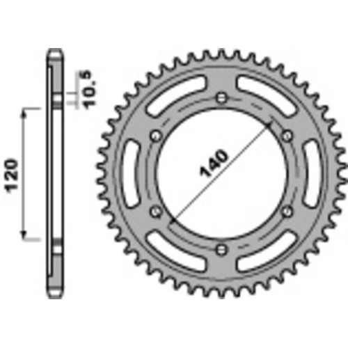 Kit cadena EK/PBR 530ZVX3 Superreforzado 17/39 - corona estándar