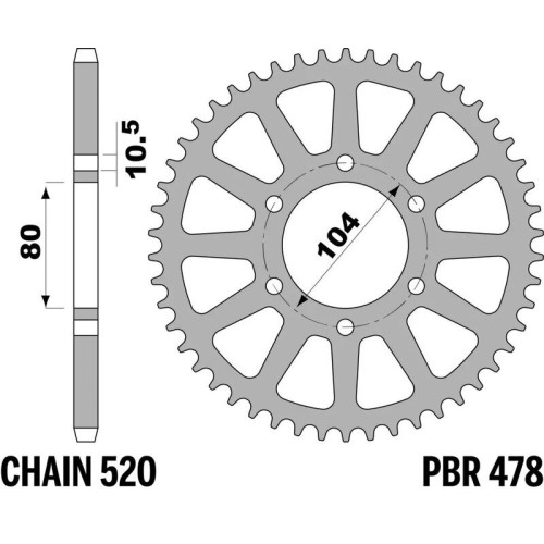 Kit cadena EK/PBR 520SRX2 15/48 - corona estándar