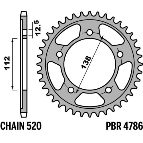 Kit cadena EK/PBR 520ZVX3 Superreforzado 16/45 - corona estándar