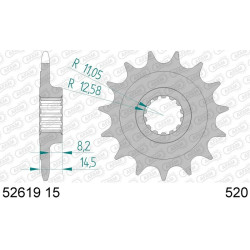 Kit de cadena AFAM 520XHR2 15/43 Super-Reforzado - corona standard 2