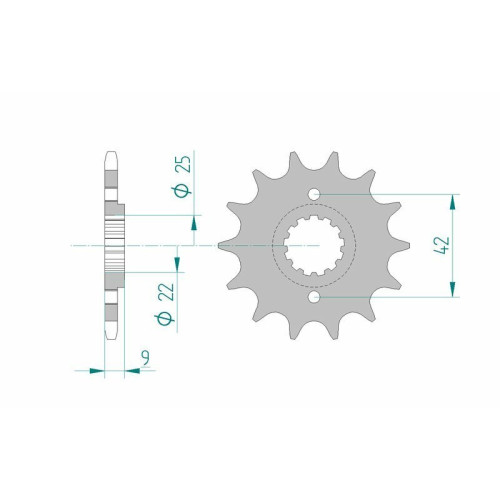 Kit de cadena AFAM 520XMR3 14/48 Standard - corona standard