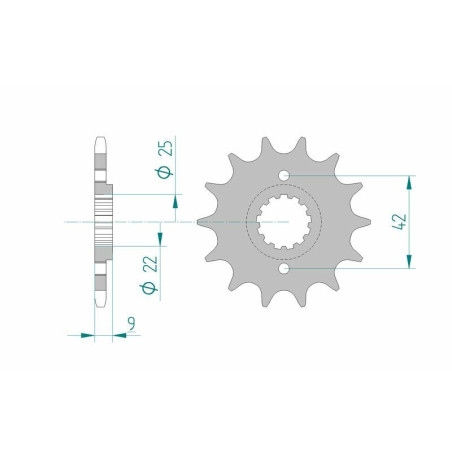 Kit de cadena AFAM 520XMR3 14/48 Standard - corona standard