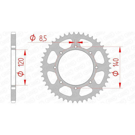 Kit de cadena AFAM 520XMR3 15/37 Standard - corona standard