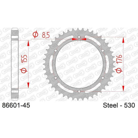 Kit de cadena AFAM 530XHR2 17/44 Super-Reforzado - corona standard