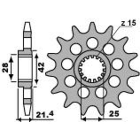 Kit cadena EK/PBR 525ZVX3 16/44 - corona estándar