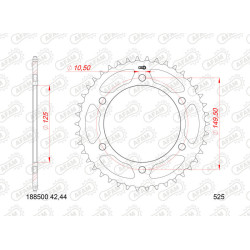 Kit de cadena AFAM 525XMR3 14/44 Super-Reforzado - corona Standard 2