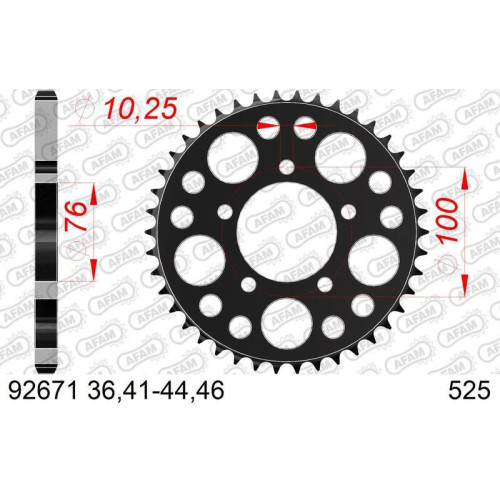 Kit de cadena AFAM 525XMR3 14/43 Super-Reforzado - corona Standard