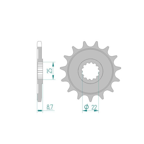 Kit de cadena AFAM 525XHR3 17/41 Super-Reforzado - corona Standard