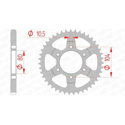 Kit de cadena AFAM 525XHR3 15/42 Super-Reforzado - corona Standard 2