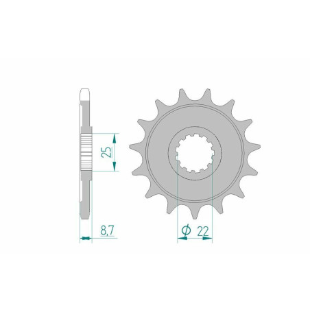 Kit de cadena AFAM 525XHR3 15/46 Super-Reforzado - corona Standard