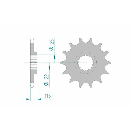 Kit de cadena AFAM 520XHR2 16/43 Super-Reforzado - corona Standard